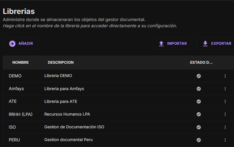 Configuración de una librería en Aditus Designer