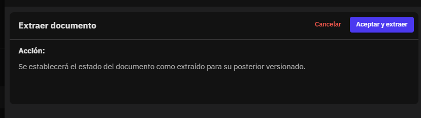 Extracción de un documento para versionarlo