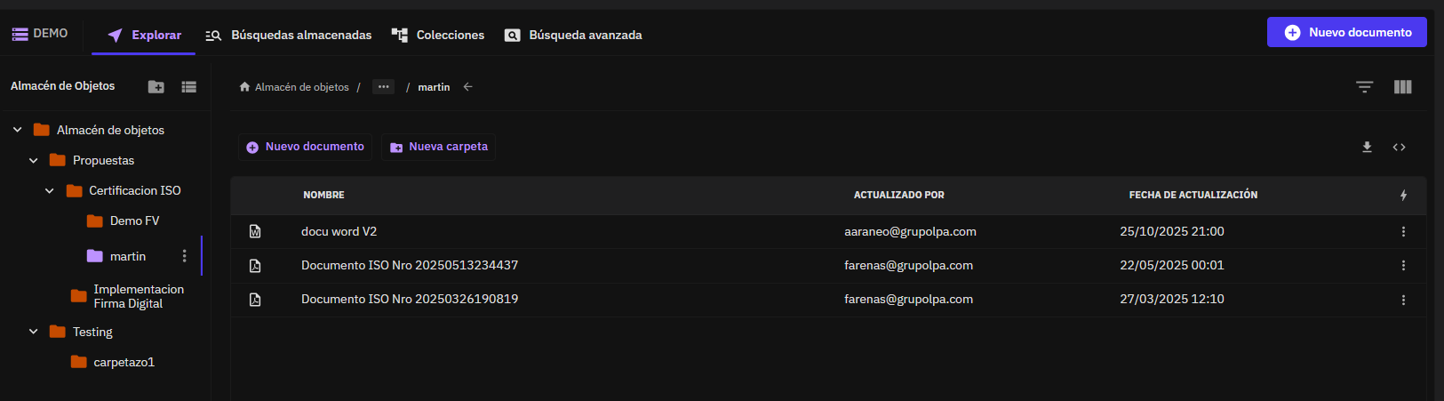 Entorno de trabajo de Aditus Desktop